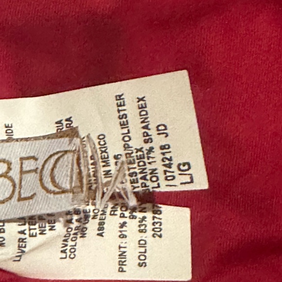 Becca One Strap Floral Red Laces Swimsuit Bikini Top NWOT - Picture 8 of 10